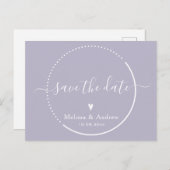 Elegante Kalligrafie Lavender Wedding Save the Dat Postkarte (Vorne/Hinten)