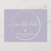 Elegante Kalligrafie Lavender Wedding Save the Dat Postkarte (Vorderseite)