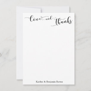 Elegante Kalligrafie Liebe & Dankbarkeit Typografi Dankeskarte
