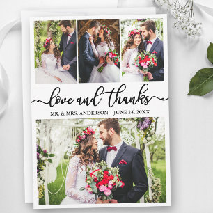 Elegante Kalligrafie Liebe Danke 4 Foto Hochzeit