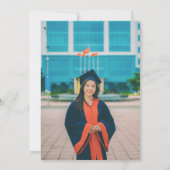 Elegante Kalligrafie machte sie eine Graduierungsp Einladung (Rückseite)