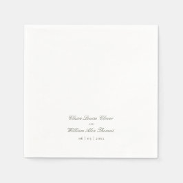 Elegante Kalligrafie Minimal Sage Green Wedding Serviette