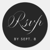 Elegante Kalligrafie Minimalistisch Black UAWG Runder Aufkleber (Vorderseite)