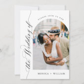 Elegante Kalligrafie Minimalistisch Wedding 2 FOTO Einladung (Vorderseite)