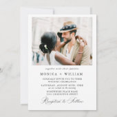 Elegante Kalligrafie Minimalistisch Wedding 2 FOTO Einladung (Rückseite)