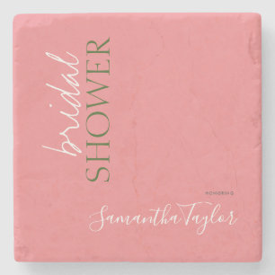 Elegante Kalligrafie Minimalistische Brautparty Steinuntersetzer