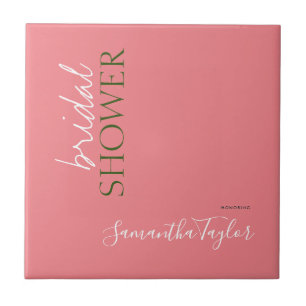 Elegante Kalligrafie Minimalistische Bridal Shower Fliese