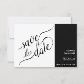 Elegante Kalligrafie Minimalistische White Wedding Save The Date (Vorderseite)