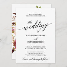 Elegante Kalligrafie mit floraler Backing Wedding