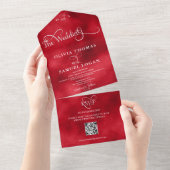 Elegante Kalligrafie Moderne Hochzeit All In One Einladung (Abreißen)