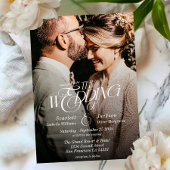 Elegante Kalligrafie Moderne Hochzeit des Fotos Einladung