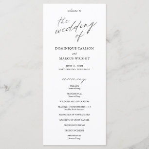 Elegante Kalligrafie Moderne Hochzeit Programm