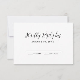 Elegante Kalligrafie Moderne Hochzeit RSVP Karte
