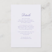 Elegante Kalligrafie Moderne Hochzeitdetails Begleitkarte (Vorderseite)