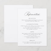 Elegante Kalligrafie Moderne SkriptWedding Info Einladung (Vorne/Hinten)