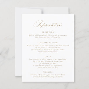 Elegante Kalligrafie Moderne SkriptWedding Info In Einladung