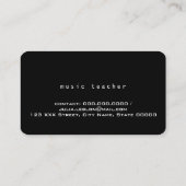 Elegante Kalligrafie Moderner Musiklehrer Visitenkarte (Rückseite)