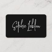 Elegante Kalligrafie Modernes Schwarz Visitenkarte (Vorderseite)