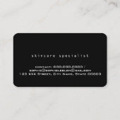 Elegante Kalligrafie Modernes Schwarz Visitenkarte (Rückseite)