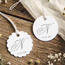 Elegante Kalligrafie-Monogramm Anfangsbuchstabe N Geschenkanhänger