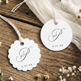 Elegante Kalligrafie-Monogramm Anfangsbuchstabe P Geschenkanhänger