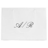 Elegante Kalligrafie-Monogramm-Hochzeitsgast Große Geschenktüte (Vorderseite)
