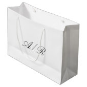 Elegante Kalligrafie-Monogramm-Hochzeitsgast Große Geschenktüte (Vorderseite Schrägansicht)