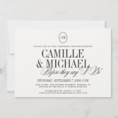 Elegante Kalligrafie-Monogramm-Probe-Dinner Einladung (Vorderseite)