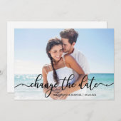 Elegante Kalligrafie - Neues Datum ändern Datumska Save The Date (Vorne/Hinten)