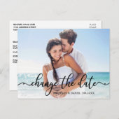 Elegante Kalligrafie - Neues Datum ändert das Datu Postkarte (Vorne/Hinten)