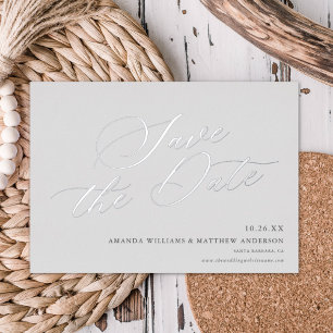 Elegante Kalligrafie Non-Photo Save-The-Date REAL  Folieneinladung