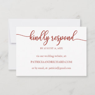 Elegante Kalligrafie Online-Hochzeits-RSVP-Karte RSVP Karte