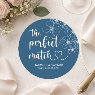 Elegante Kalligrafie Perfekte Hochzeit Runder Pappuntersetzer