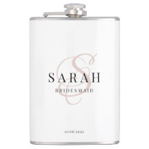 Elegante Kalligrafie Pink Monogram Bridesmaid Gesc