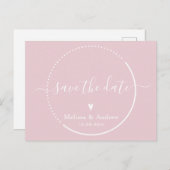 Elegante Kalligrafie Pink Wedding Save the Date Postkarte (Vorne/Hinten)