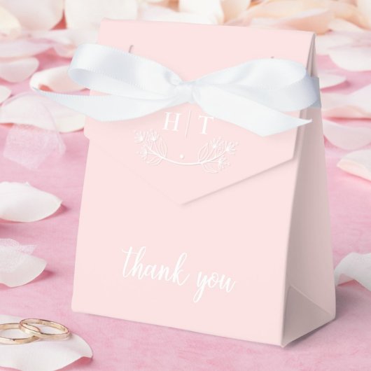 Elegante Kalligrafie Pink White Monogram Wedding Geschenkschachtel