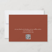 Elegante Kalligrafie QR-Code Floral Boho Hochzeit Save The Date (Rückseite)