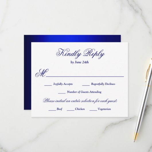 Elegante Kalligrafie RSVP Karte (Vorderseite/Rückseite Beispiel)
