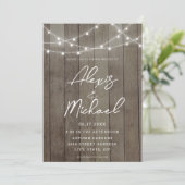 Elegante Kalligrafie Rustikale Einladung zur Hochz (Stehend Vorderseite)