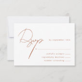 Elegante Kalligrafie Rustikale Hochzeit RSVP Karte (Vorderseite)