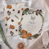 Elegante Kalligrafie Rustikale Orange 30. Geburtst Einladung