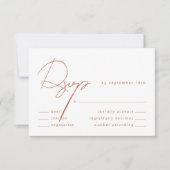 Elegante Kalligrafie Rustikale Terracotta RSVP Karte (Vorderseite)