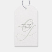 Elegante Kalligrafie-Schrift Hochzeit Geschenkanhänger (Rückseite)