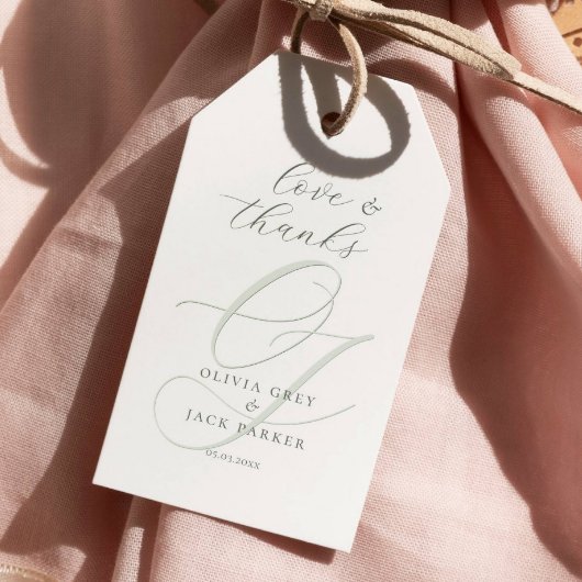 Elegante Kalligrafie-Schrift Hochzeit Geschenkanhänger