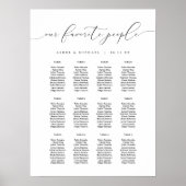 Elegante Kalligrafie-Schrift Hochzeitsbestuhlung Poster (Vorne)
