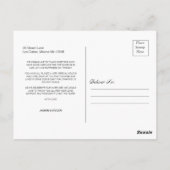 Elegante Kalligrafie-Schrift Hochzeitsfoto Danke Postkarte (Rückseite)