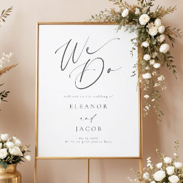Elegante Kalligrafie-Schriftzug 'Wir heiraten' Wil Poster