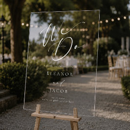 Elegante Kalligrafie-Schriftzug: Wir heiraten Will Acrylschild