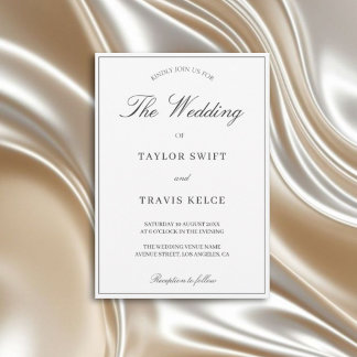 Elegante Kalligrafie Schwarz-Weiß-Hochzeit Einladung