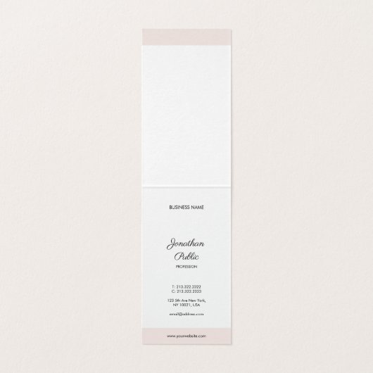 Elegante Kalligrafie Script Beruflich Modern Visitenkarten (Innenseite Aufgefaltet)